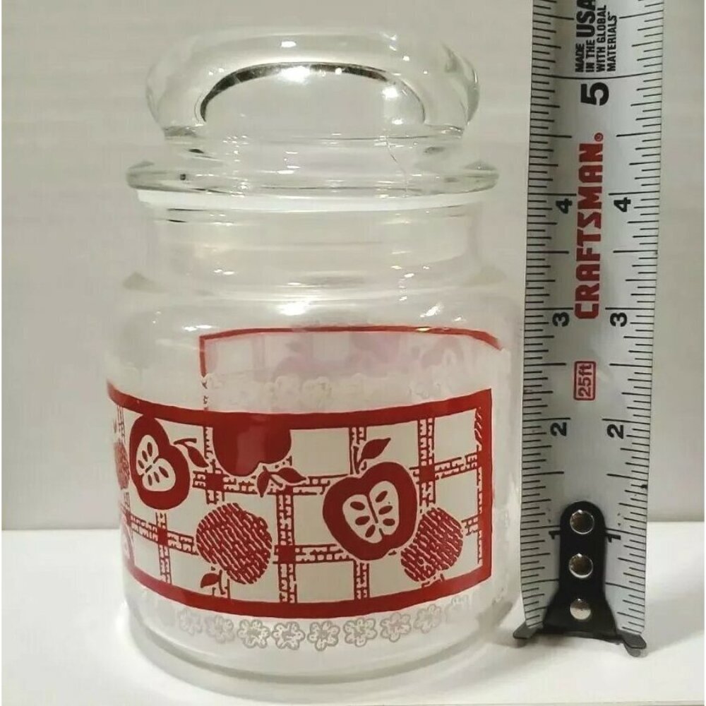 COUNTRY STYLE GLASS RED APPLE CANISTERS / JAR - Picture 7 of 7